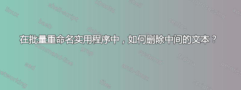 在批量重命名实用程序中，如何删除中间的文本？