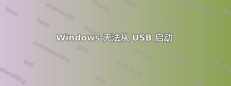 Windows 无法从 USB 启动