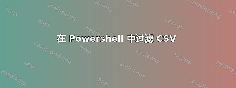 在 Powershell 中过滤 CSV