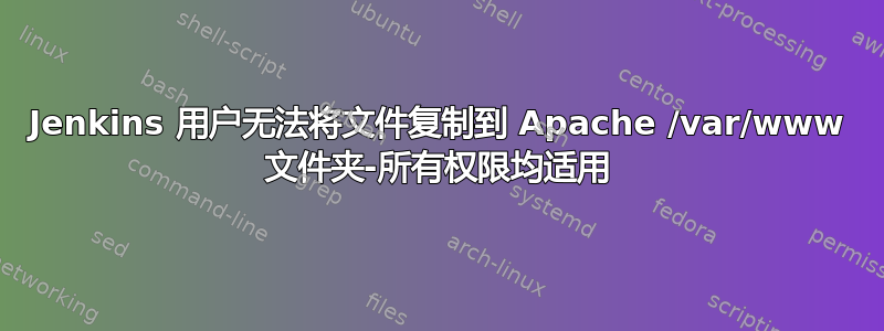 Jenkins 用户无法将文件复制到 Apache /var/www 文件夹-所有权限均适用