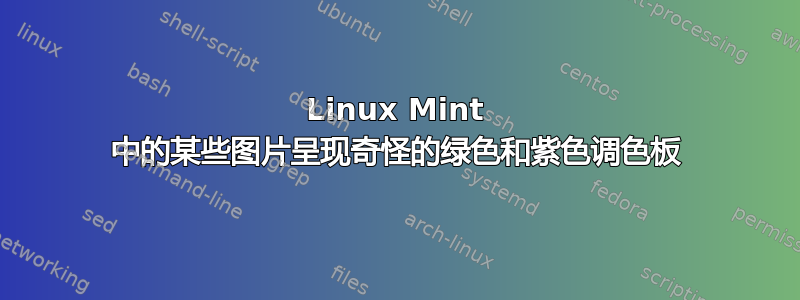 Linux Mint 中的某些图片呈现奇怪的绿色和紫色调色板