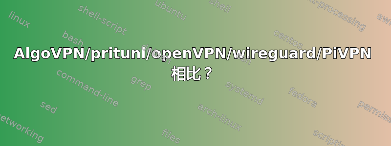 AlgoVPN/pritunl/openVPN/wireguard/PiVPN 相比？