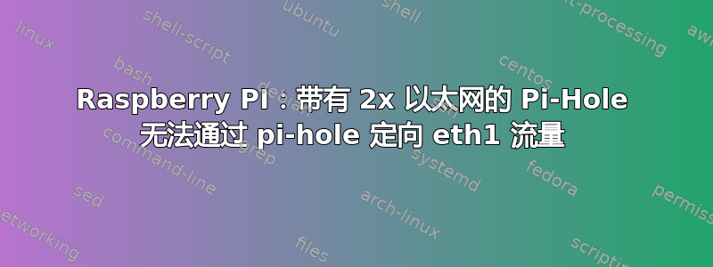 Raspberry PI：带有 2x 以太网的 Pi-Hole 无法通过 pi-hole 定向 eth1 流量