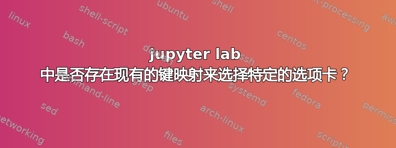 jupyter lab 中是否存在现有的键映射来选择特定的选项卡？