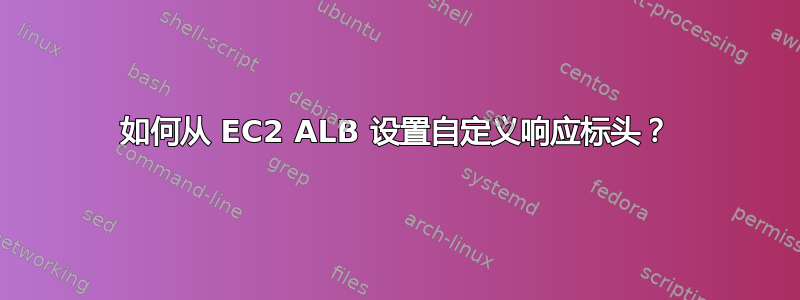 如何从 EC2 ALB 设置自定义响应标头？