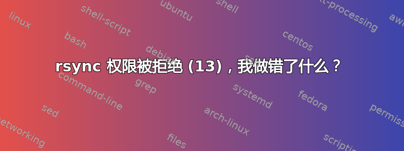 rsync 权限被拒绝 (13)，我做错了什么？