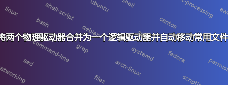 将两个物理驱动器合并为一个逻辑驱动器并自动移动常用文件