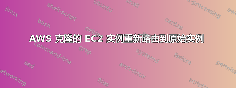 AWS 克隆的 EC2 实例重新路由到原始实例