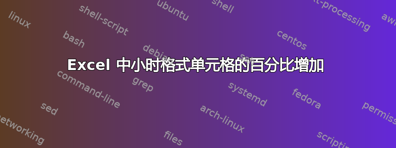 Excel 中小时格式单元格的百分比增加