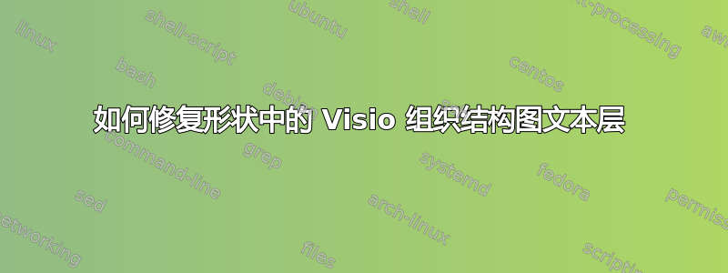 如何修复形状中的 Visio 组织结构图文本层