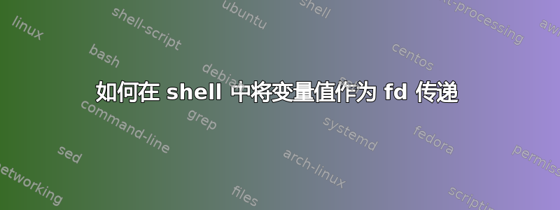 如何在 shell 中将变量值作为 fd 传递