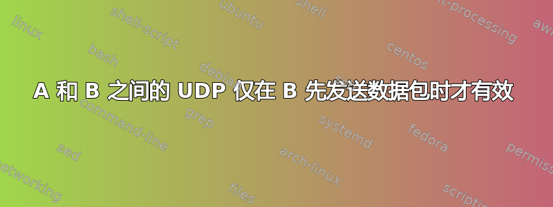 A 和 B 之间的 UDP 仅在 B 先发送数据包时才有效