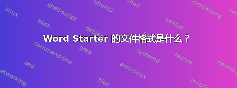 Word Starter 的文件格式是什么？