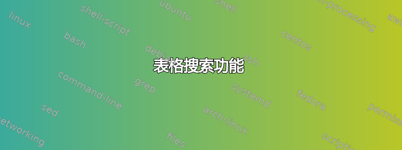 表格搜索功能