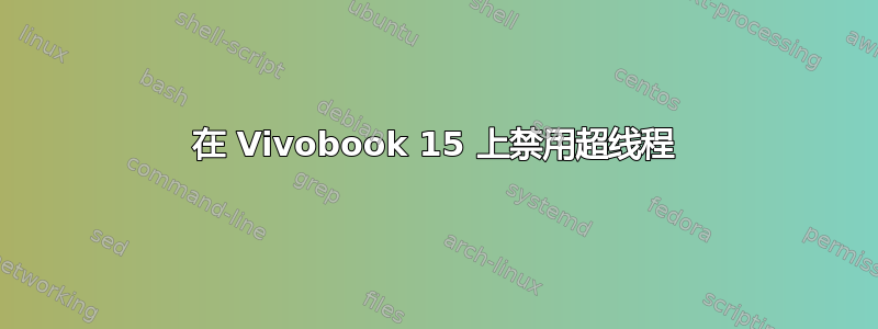 在 Vivobook 15 上禁用超线程