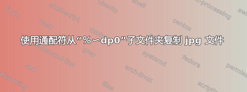 使用通配符从“％〜dp0”子文件夹复制 jpg 文件