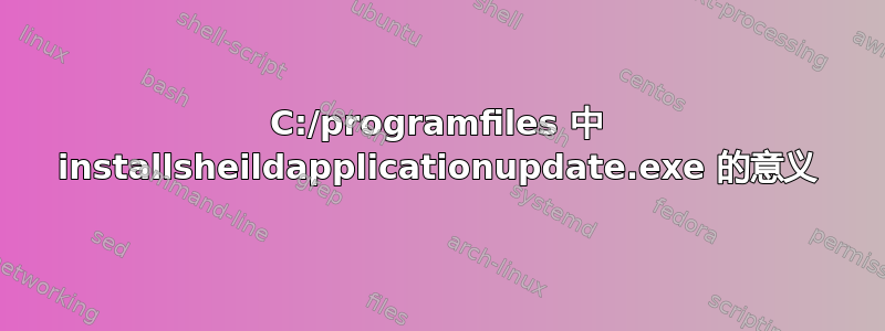 C:/programfiles 中 installsheildapplicationupdate.exe 的意义