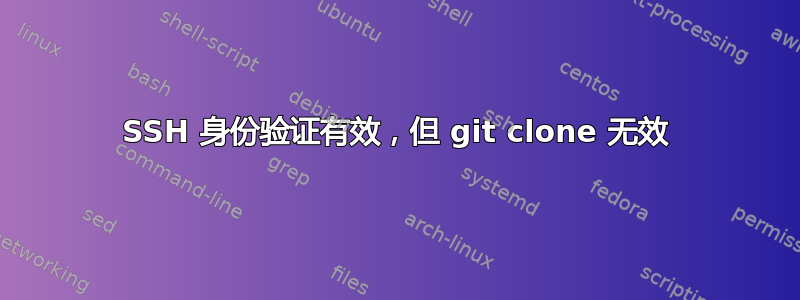 SSH 身份验证有效，但 git clone 无效