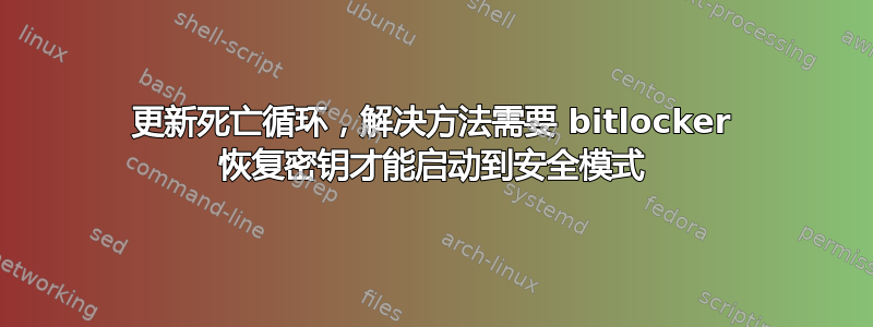 更新死亡循环，解决方法需要 bitlocker 恢复密钥才能启动到安全模式