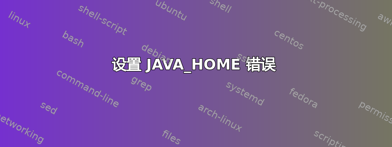 设置 JAVA_HOME 错误