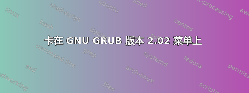 卡在 GNU GRUB 版本 2.02 菜单上