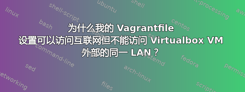为什么我的 Vagrantfile 设置可以访问互联网但不能访问 Virtualbox VM 外部的同一 LAN？