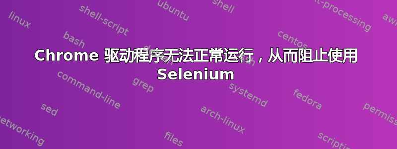 Chrome 驱动程序无法正常运行，从而阻止使用 Selenium