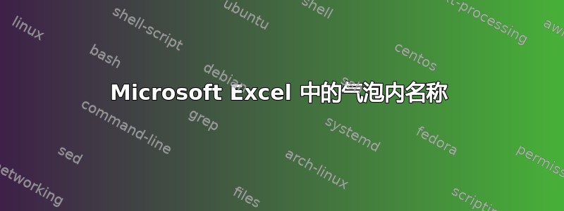 Microsoft Excel 中的气泡内名称