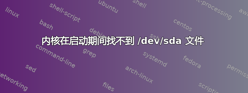 内核在启动期间找不到 /dev/sda 文件