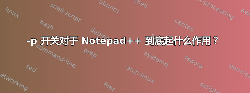 -p 开关对于 Notepad++ 到底起什么作用？