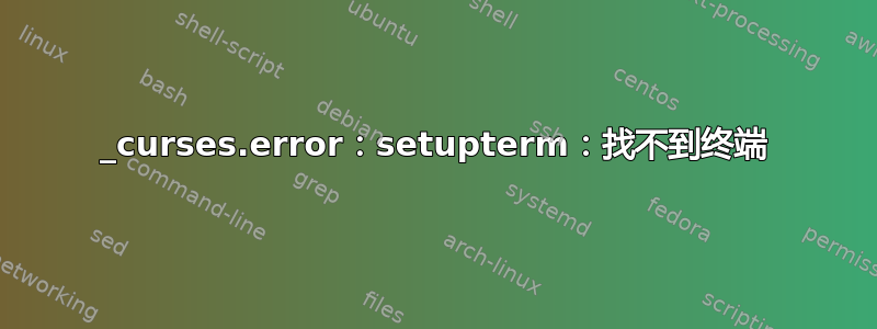 _curses.error：setupterm：找不到终端