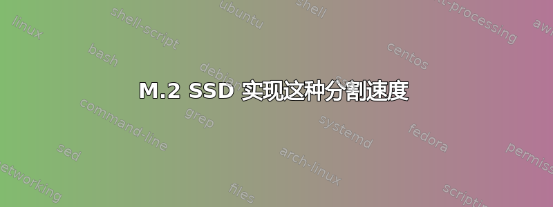 M.2 SSD 实现这种分割速度