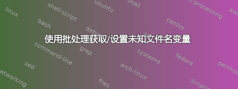 使用批处理获取/设置未知文件名变量