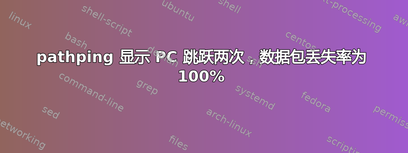 pathping 显示 PC 跳跃两次，数据包丢失率为 100%