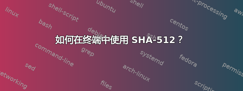如何在终端中使用 SHA-512？