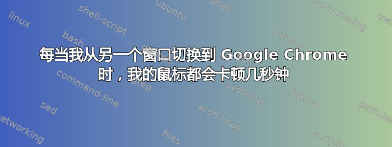 每当我从另一个窗口切换到 Google Chrome 时，我的鼠标都会卡顿几秒钟