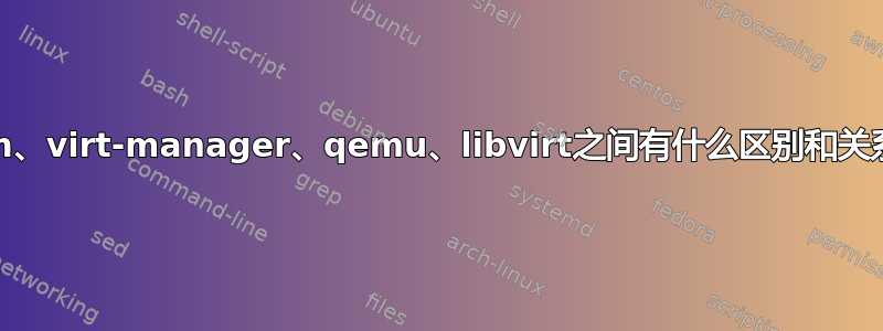 kvm、virt-manager、qemu、libvirt之间有什么区别和关系？