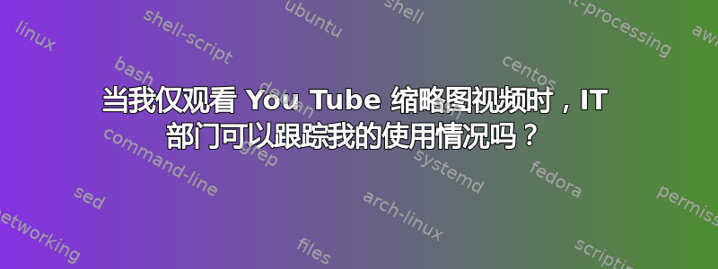 当我仅观看 You Tube 缩略图视频时，IT 部门可以跟踪我的使用情况吗？