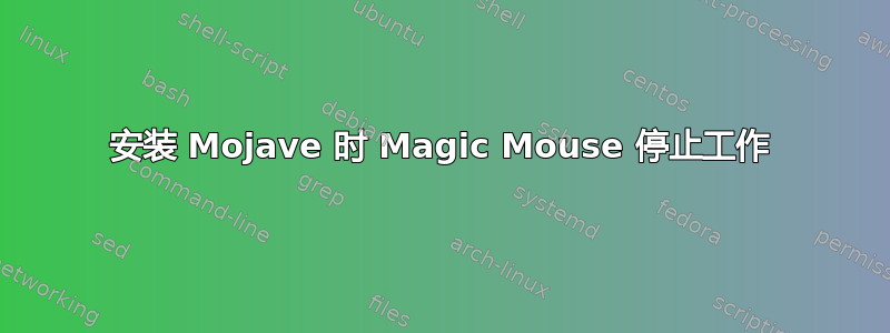 安装 Mojave 时 Magic Mouse 停止工作