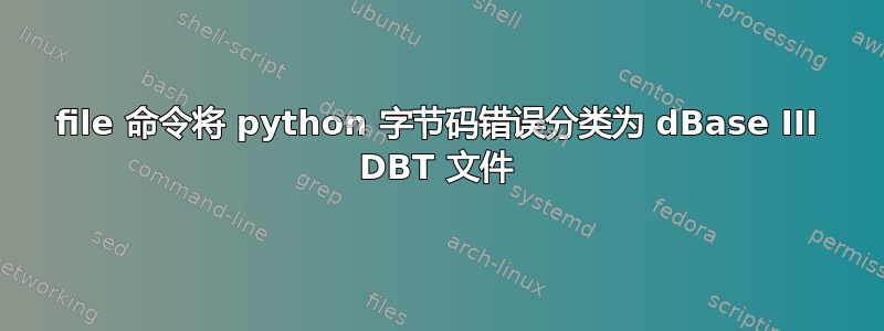 file 命令将 python 字节码错误分类为 dBase III DBT 文件