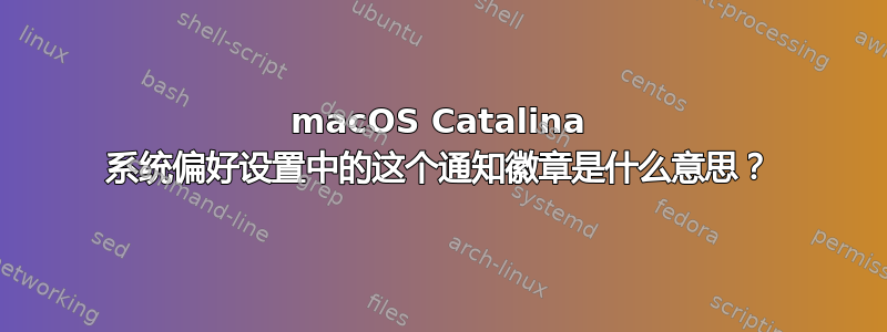 macOS Catalina 系统偏好设置中的这个通知徽章是什么意思？