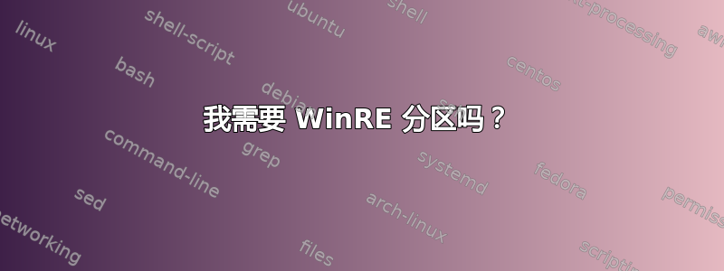 我需要 WinRE 分区吗？