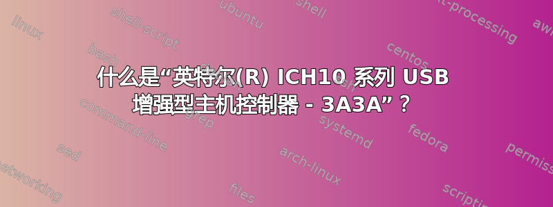 什么是“英特尔(R) ICH10 系列 USB 增强型主机控制器 - 3A3A”？