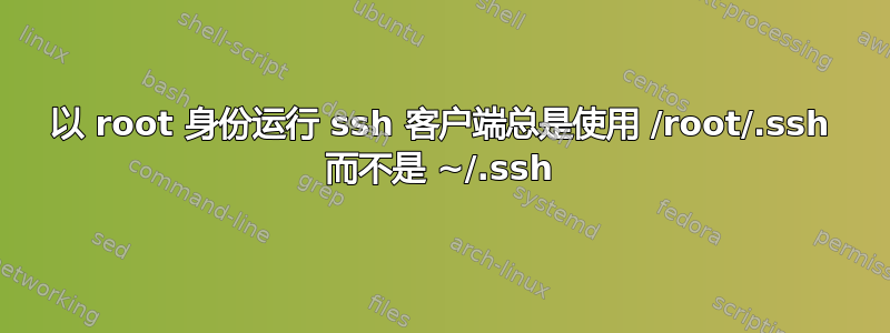 以 root 身份运行 ssh 客户端总是使用 /root/.ssh 而不是 ~/.ssh