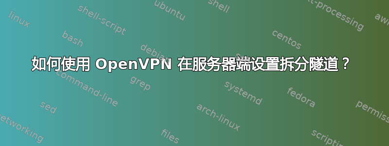 如何使用 OpenVPN 在服务器端设置拆分隧道？