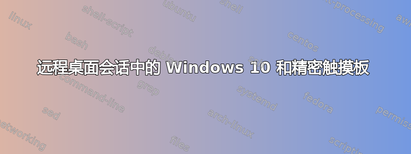 远程桌面会话中的 Windows 10 和精密触摸板