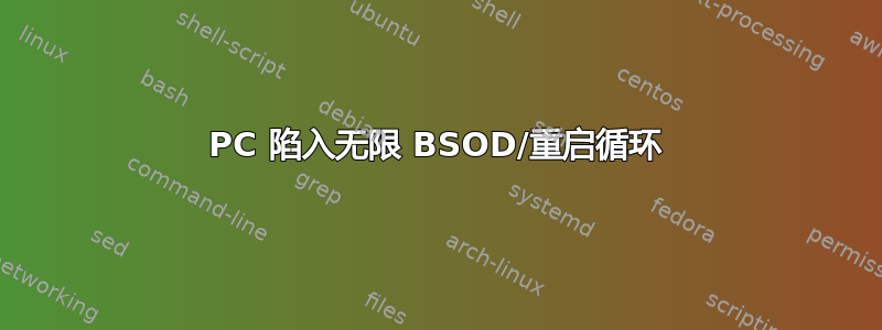 PC 陷入无限 BSOD/重启循环