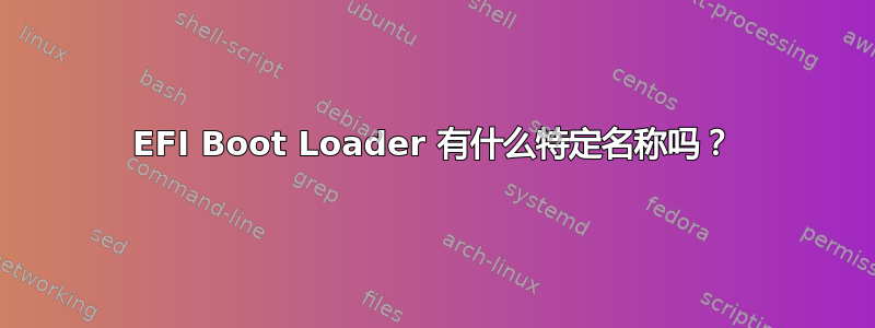 EFI Boot Loader 有什么特定名称吗？