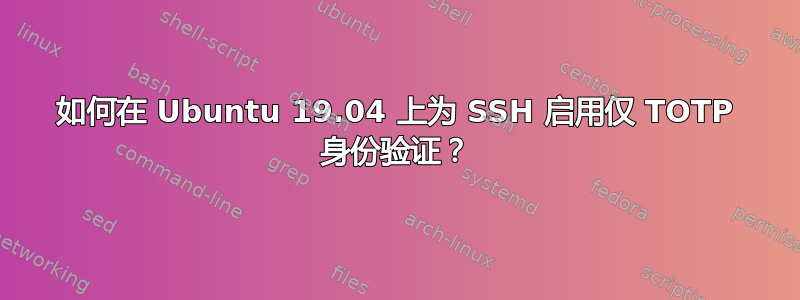 如何在 Ubuntu 19.04 上为 SSH 启用仅 TOTP 身份验证？