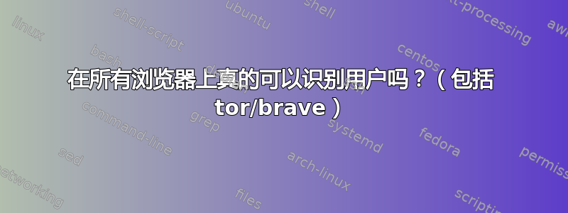 在所有浏览器上真的可以识别用户吗？（包括 tor/brave）